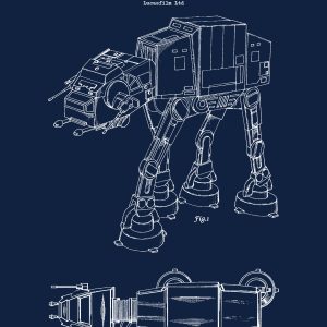 At-At Star Wars Blueprint on Canvas