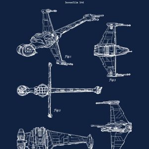 B-Wing Star Wars Blueprint on Canvas